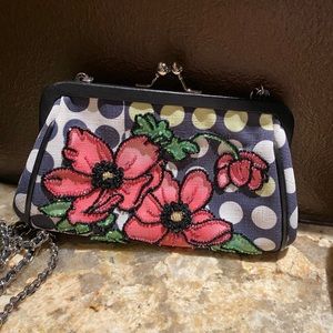 Isabella Fiore spring flowers beaded handbag